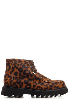 AMI | AMI Leopard Printed Lace-Up Boots商品图片,9.5折