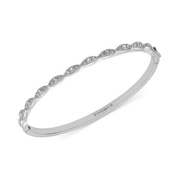 商品Silver-Tone Crystal Small Navette Bangle Bracelet图片