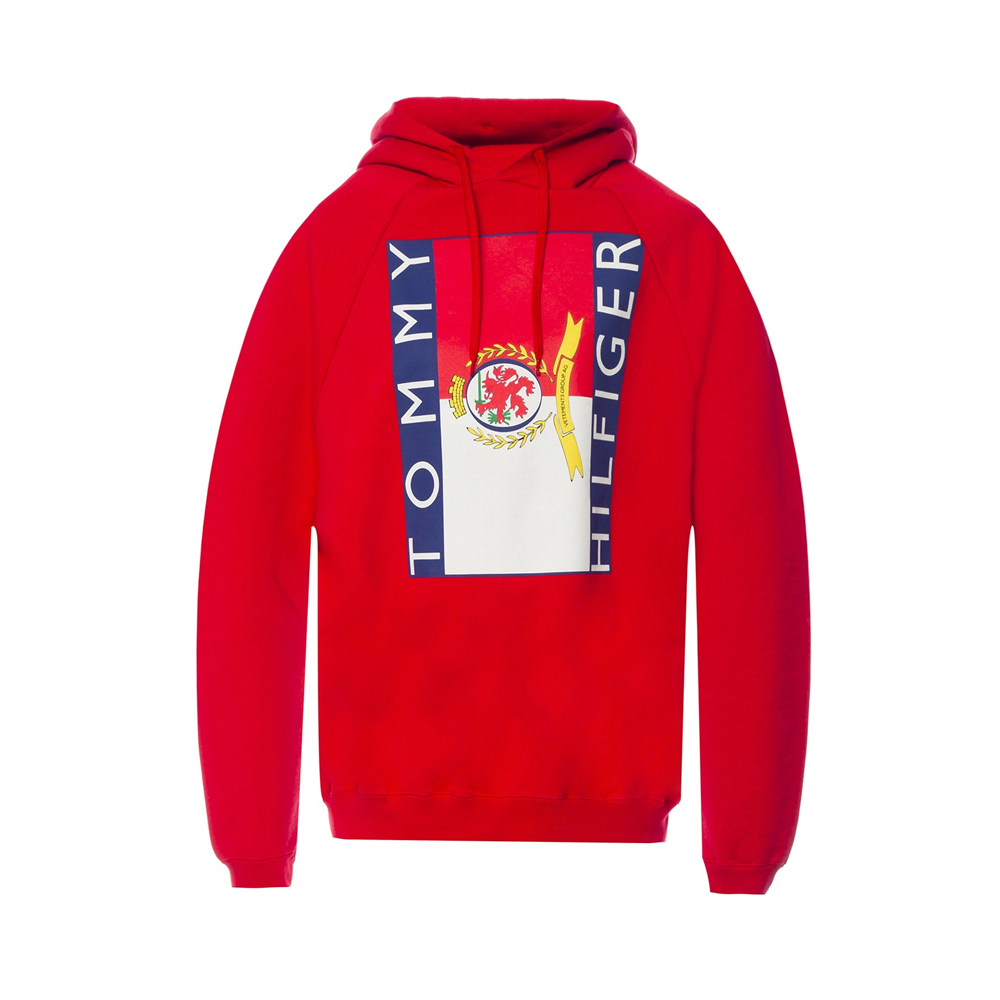 Vetements | VETEMENTS 男士红色大廓形徽标连帽运动衫 WSS18TR29-RED商品图片,独家减免邮费