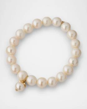 Sydney Evan | Marquise Eye Bead Charm on Freshwater Pearl Bead Bracelet,商家Neiman Marcus,价格¥6082
