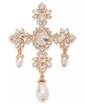 MARCHESA | Imitation Pearl Glass Gold-Tone Elegant Shaky Pin,商家Macy's,价格¥501