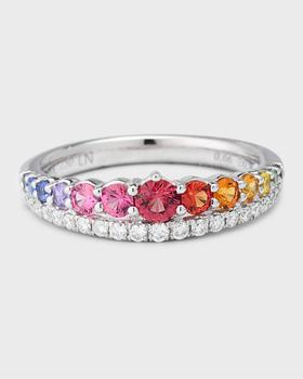 商品Lisa Nik | 18K White Gold Rainbow Sapphire and Diamond Ring, Size 6,商家Neiman Marcus,价格¥21059图片