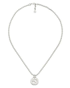 推荐Sterling Silver Interlocking G Pendant Necklace, 15"商品