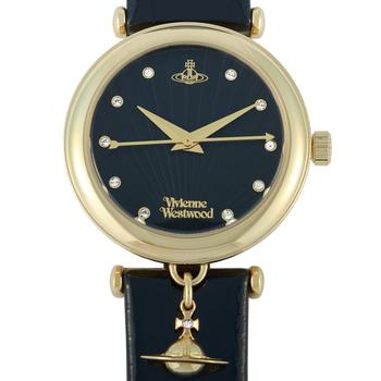 推荐Vivienne Westwood Trafalgar Gold-Tone Stainless Steel Watch VV108BKBK商品