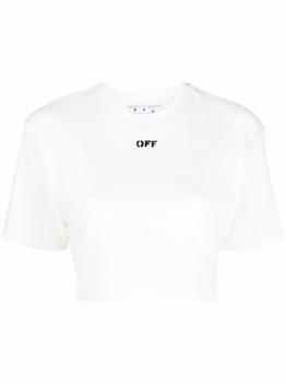 Off-White | OFF-WHITE Cropped cotton t-shirt商品图片,7.3折