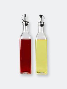 商品Home Basics | Leak Proof Easy Pour Oil and Vinegar Bottle, (Set of 2), Clear,商家Verishop,价格¥163图片