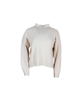 推荐Long-sleeved V-neck Sweater In Wool Blend With A More Elongated Shape In The Back And Wide Sleeves商品