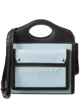 burberry tote, Burberry | Burberry Canvas & Leather Pocket Tote商品图片 7.9折