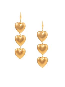 商品Sylvia Toledano | 22K-Gold-Plated Triple-Heart Drop Earrings,商家Saks Fifth Avenue,价格¥1206图片