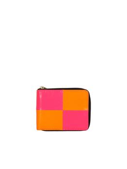 Comme des Garcons | Comme des Garçons Wallet Orange/ Pink Checkered Coin Purse商品图片,8.3折