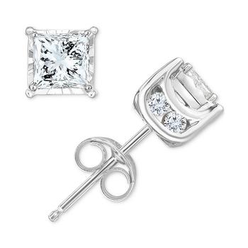 推荐Diamond Princess Stud Earrings (3/4 ct. t.w.) in 14k White Gold, Gold or Rose Gold商品