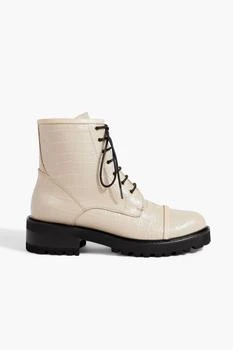 推荐Bryce 20 croc-effect leather combat boots商品