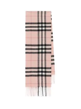 Burberry | Burberry Kids Checked Fringed Knit Scarf,商家Cettire,价格¥2032