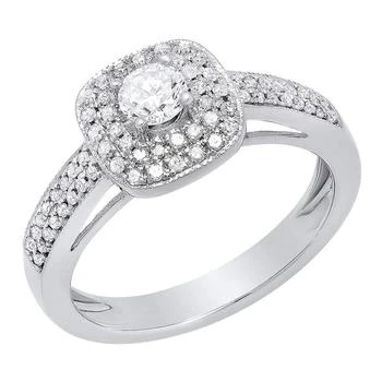 Dazzling Rock | Dazzling Rock Ladies 14k Gold Silver-tone Diamond Engagement Ring,商家Jomashop,价格¥6061