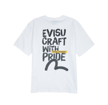 商品Evisu | 【享贝家】（国内现货-QD）Evisu 韩版 休闲舒适圆领字母印花T恤 男女同款 白色 EU5UTS904WH,商家xiangbeiguoji,价格¥131图片