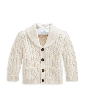Ralph Lauren | Boys' Aran Knit Cotton Wool Cardigan - Baby,商家Bloomingdale's,价格¥871