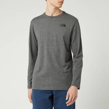 The North Face | The North Face Men's Long Sleeve Red Box T-Shirt - Medium Grey Heather商品图片,