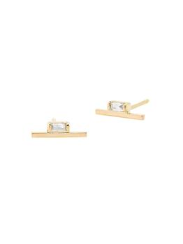 商品Zoe Chicco | Baguette 14K Yellow Gold & Diamond Stud Earrings,商家Saks Fifth Avenue,价格¥3981图片