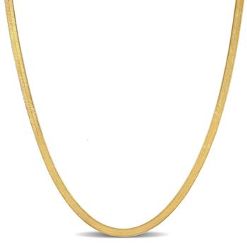 商品Amour | Amour 3.5mm Flex Herringbone Chain Necklace in 10k Yellow Gold,商家Jomashop,价格¥3235图片