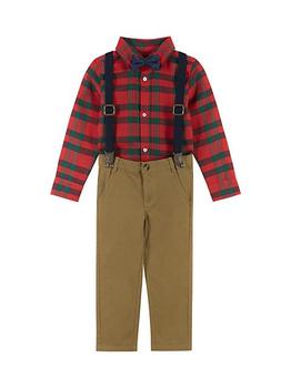 Andy & Evan | Little Boy's Flannel Shirt, Suspenders & Pants 3-Piece Set商品图片,满$200减$50, 满减