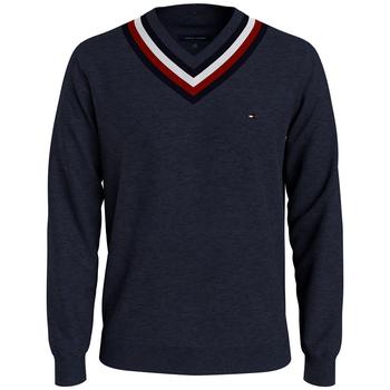Tommy Hilfiger | Men's Signature Stripe Tipped Cricket V-Neck Sweater商品图片,6折, 独家减免邮费