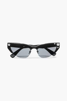 推荐Cat-eye crystal-embellished acetate sunglasses商品