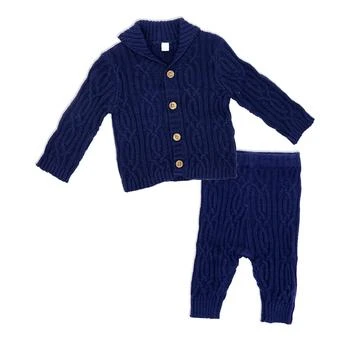 Little Gent | Baby Boys Shawl Collar Knit Cardigan and Pants, 2 Piece Set,商家Macy's,价格¥300