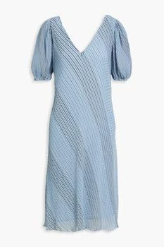Ganni | Pleated striped chiffon dress 1.4折×额外9.5折, 额外九五折