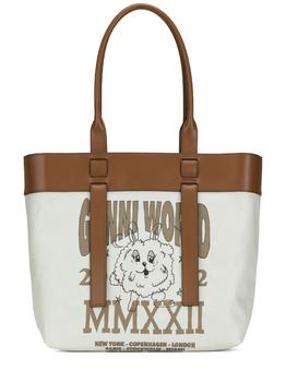 gani经典款, Ganni | Logo Printed Canvas Tote商品图片 额外7.5折, 额外七五折