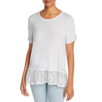 推荐A+A Collection Womens Lace Trim Short Sleeve T-Shirt商品