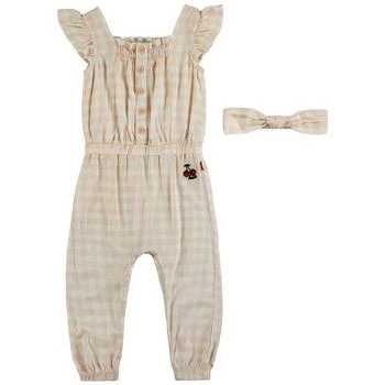 Levi's | Baby Girls Smocked Jumpsuit with Headband, 2 Piece Set 5.9折