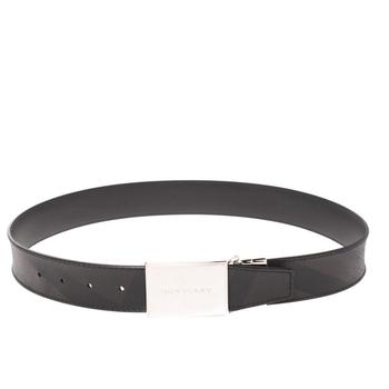 巴宝莉皮带, [二手商品] Burberry | Burberry Black/Brown Nova Check Coated Canvas Charles 35 Belt 80CM商品图片 7.7折