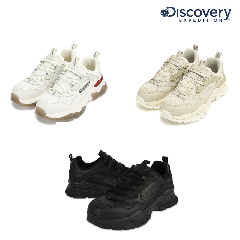 【享贝家】Discovery休闲鞋男女情侣增高老爹鞋透气轻盈运动鞋黑色/米色/红色DXSHA1111 product img