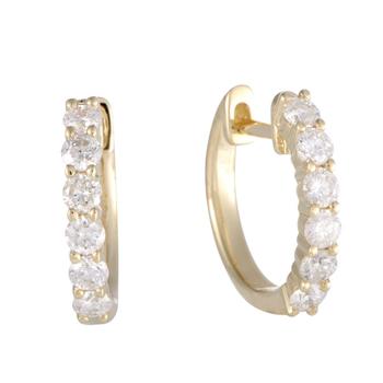 商品LB Exclusive 14K Yellow Gold 0.75 ct Diamond Hoop Earrings图片