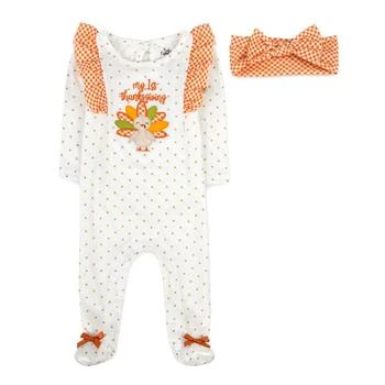 Baby Essentials | Baby Girls My 1st Thanksgiving Footed Coverall and Headband, 2 Piece Set,商家Macy's,价格¥164