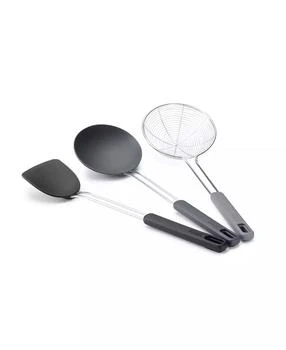 Joseph Joseph | Nest Fusion Compact 3-Piece Wok Silicone Turner, Silicone Spoon and Wire Skimmer Set,商家Macy's,价格¥294