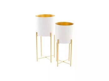CosmoLiving | by Cosmopolitan Contemporary Planters with Stand, Set of 2,商家Macy's,价格¥785