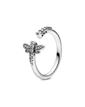 product Pandora Silver CZ Sparkling Dragonfly Open Ring image