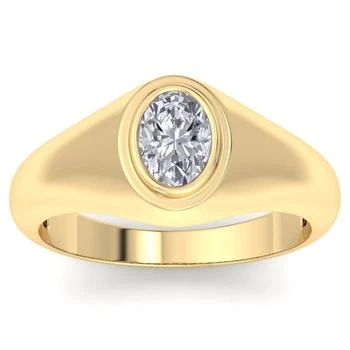 SSELECTS | 1 Carat Oval Shape Lab Grown Diamond Mens Engagement Ring In 14k Yellow Gold (g-h, Vs2),商家Premium Outlets,价格¥11738