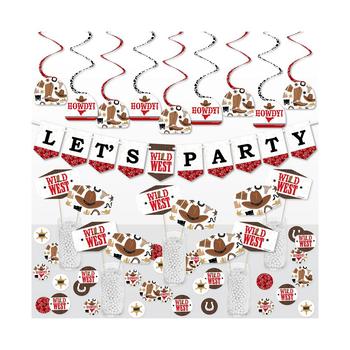 商品Big Dot of Happiness | Western Hoedown - Wild West Cowboy Party Supplies Decoration Kit - Decor Galore Party Pack - 51 Pieces,商家Macy's,价格¥215图片