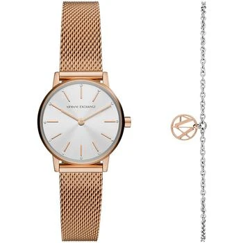 推荐AX Women's Rose Gold-Tone Mesh strap Watch with Bracelet 28mm商品