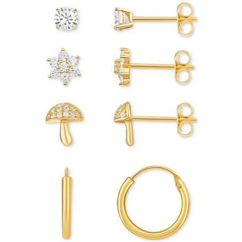 Giani Bernini | Cubic Zirconia Stud & Hoop Earrings in 18k Gold-Plated Sterling Silver, Created for Macy's,商家Macy's,价格¥680