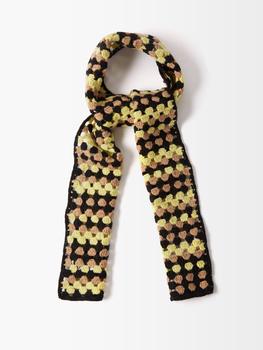 推荐Striped wool-blend crochet scarf商品