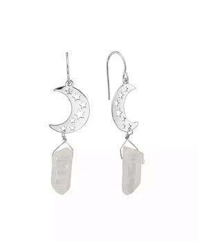 Macy's | Aurora Borealis or Mystic Quartz Silver Plated Half Moon Drop Earrings,商家Macy's,价格¥103
