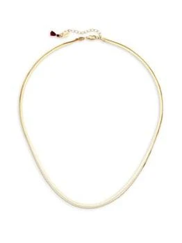 推荐Ohana 14K Yellow Gold Vermeil Double Chain Necklace商品