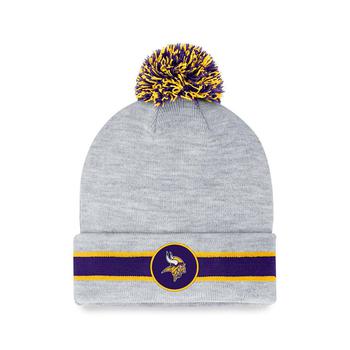 Fanatics | Men's Branded Heather Gray Minnesota Vikings Cuffed Knit Hat with Pom商品图片,