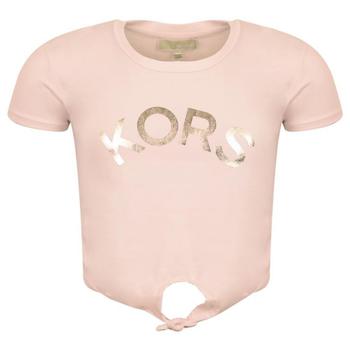 Michael Kors | Pale Pink Cropped Logo Tie T Shirt商品图片,4折起×额外9折, 额外九折