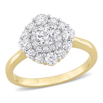 商品Amour | 1 CT DEW Created Moissanite-White Fashion Ring 10k Yellow Gold,商家Jomashop,价格¥2384图片