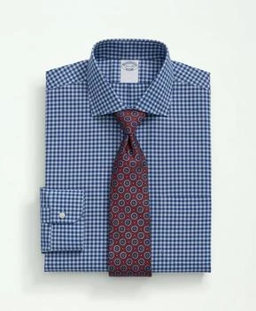 Brooks Brothers | Big & Tall Stretch Supima® Cotton Non-Iron Poplin English Spread Collar, Gingham Dress Shirt 额外7折, 额外七折