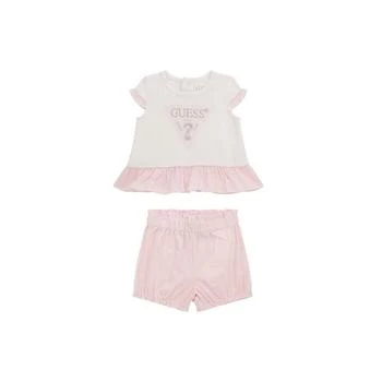 GUESS | Baby Girl Short Sleeve Shirt and Short Set,商家Macy's,价格¥343